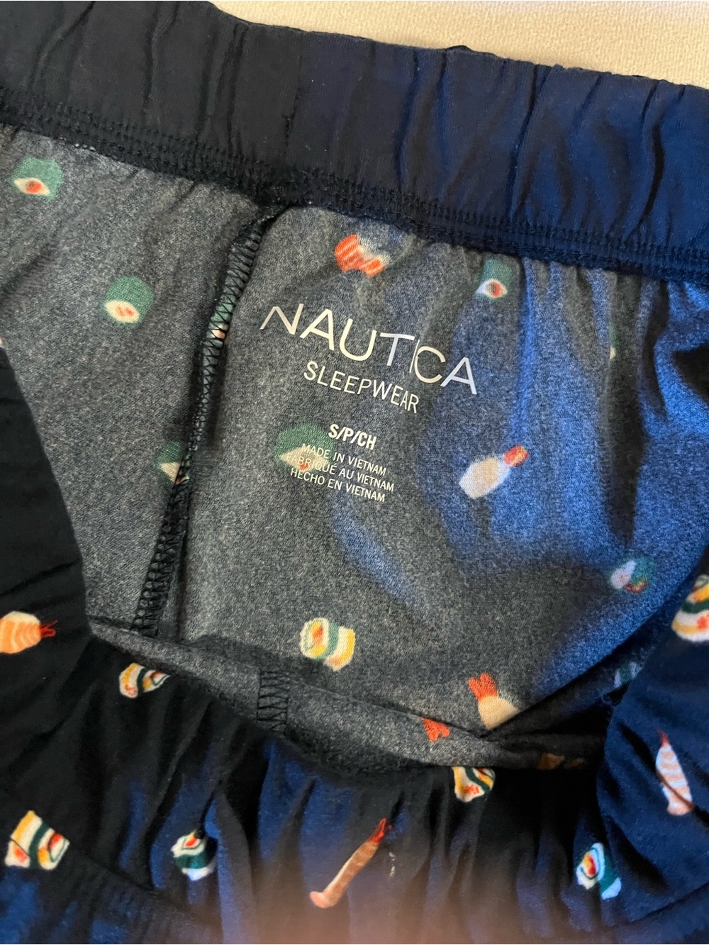 Nautica Sushi Print Pajama Pants Women’s Small Navy Super Soft NWT - Picture 3 of 7